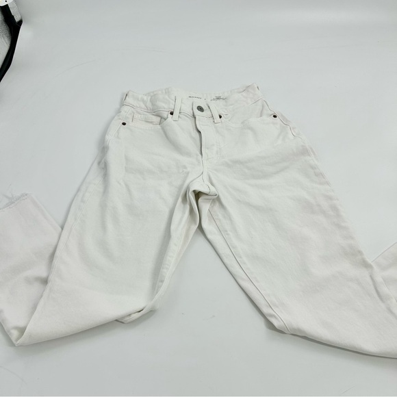 Old Navy curvy OG 0.0 straight white raw hem ankle jeans Old Money Classic 4 - Picture 4 of 9